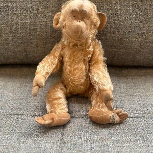 1940s Merrythought UK Lawson Wood Gran'pop Monkey Ginger Ape 12" w/ foot label